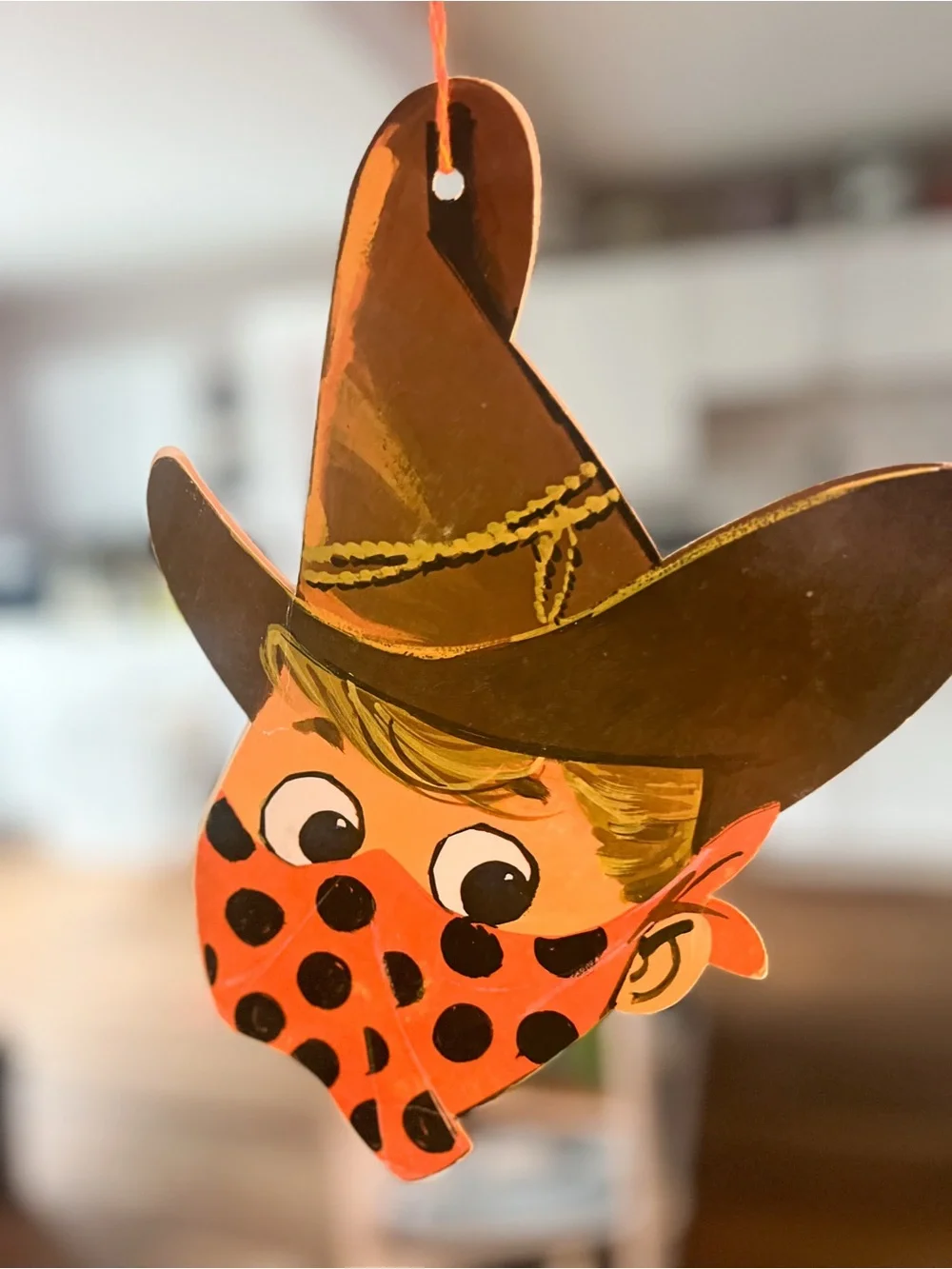 1950s Die cut Vintage Cowboy Party decorations set of two